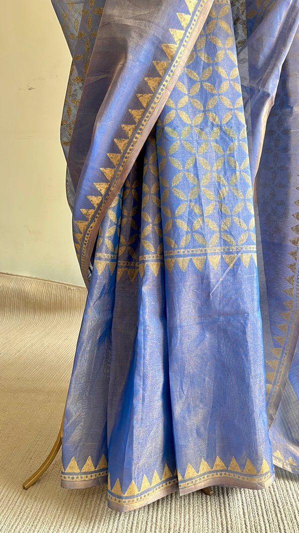 'CHAUHAN' Handwoven Tissue Maheshwari Saree