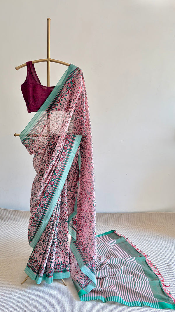 'ANANTA : Pink' Mangalagiri Cotton Saree
