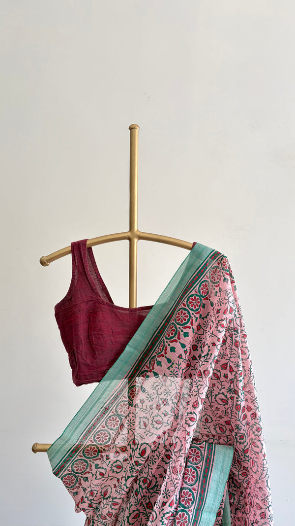 'ANANTA : Pink' Mangalagiri Cotton Saree