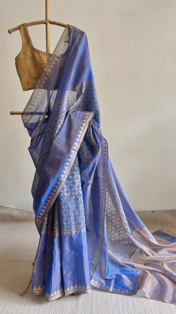 'CHAUHAN' Handwoven Tissue Maheshwari Saree