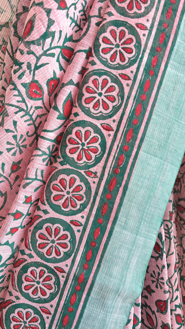 'ANANTA : Pink' Mangalagiri Cotton Saree