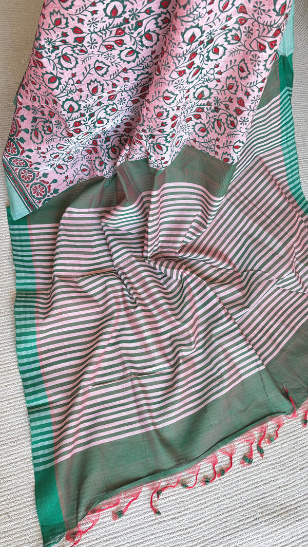 'ANANTA : Pink' Mangalagiri Cotton Saree