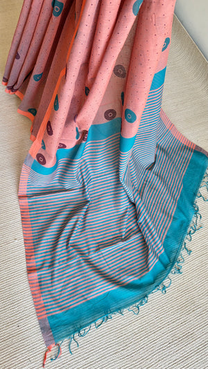 'BINDU : Mauve' Mangalagiri Cotton Saree