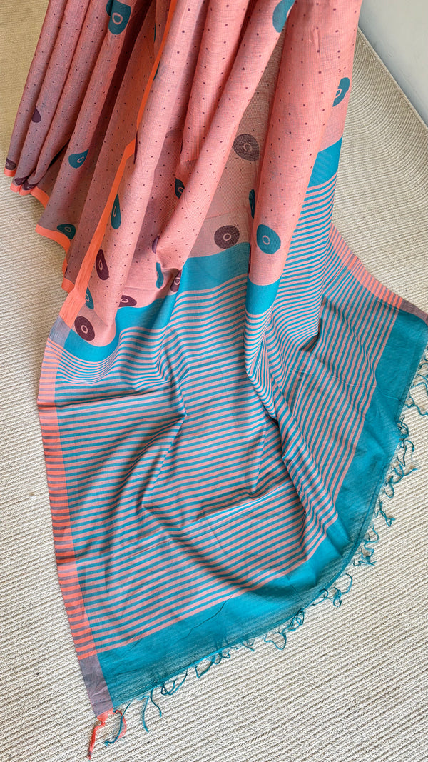 'BINDU : Mauve' Mangalagiri Cotton Saree