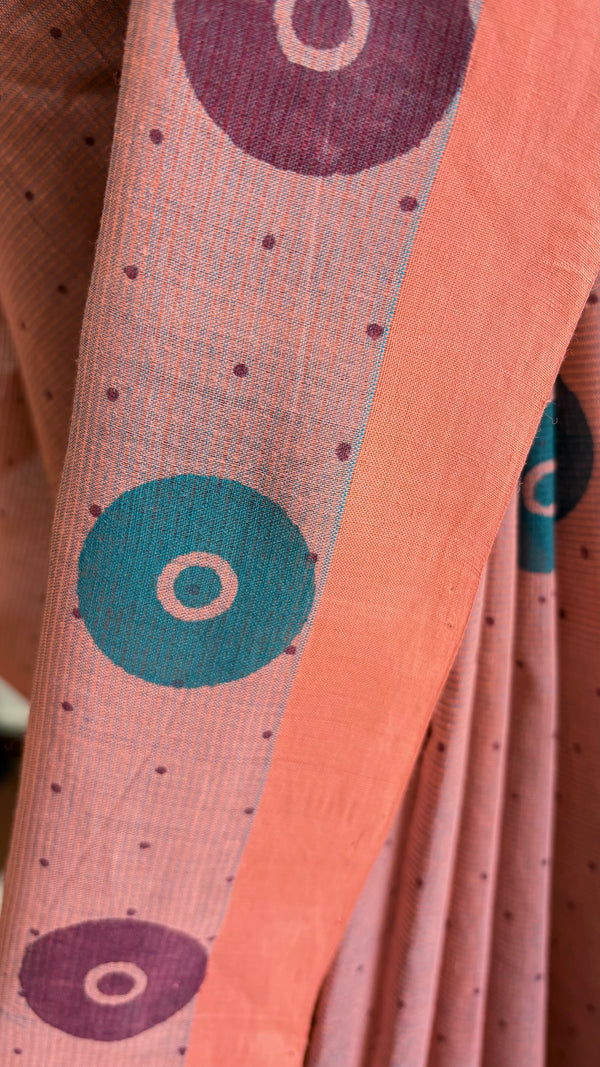 'BINDU : Mauve' Mangalagiri Cotton Saree