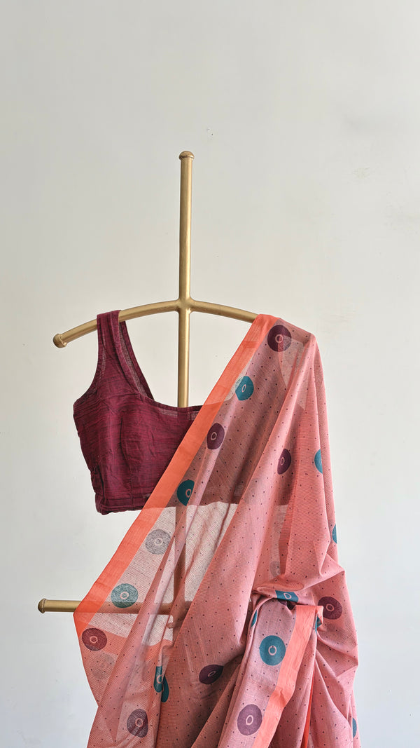 'BINDU : Mauve' Mangalagiri Cotton Saree