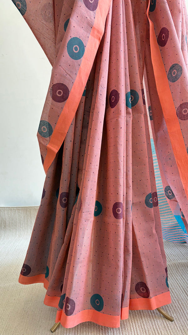 'BINDU : Mauve' Mangalagiri Cotton Saree