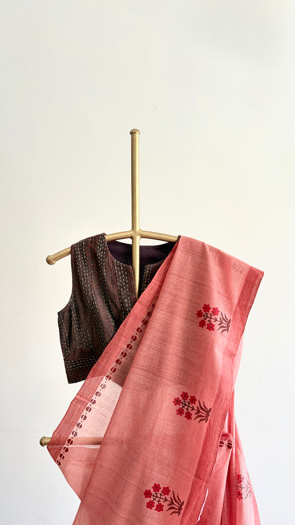 'MALLIKA : Rose' Mangalagiri Cotton Saree