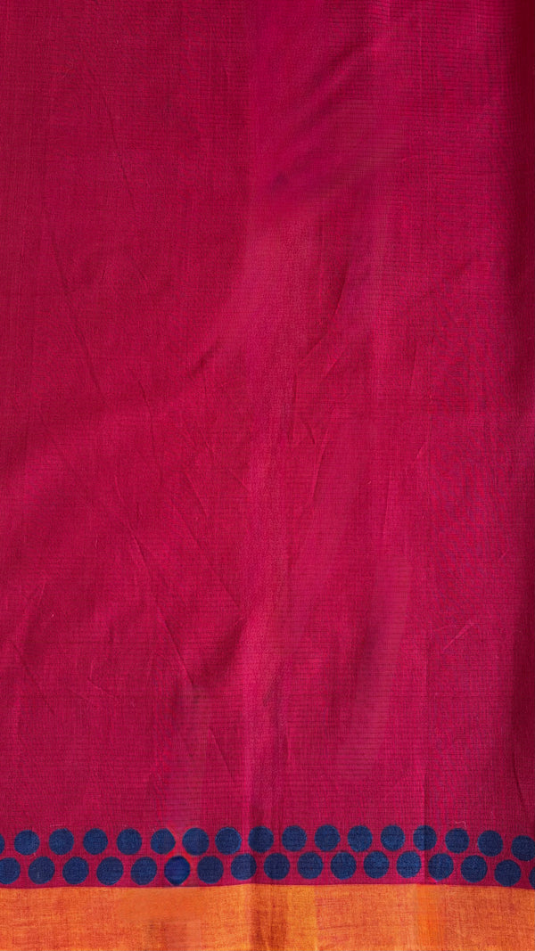 'BINDU : Ochre' Mangalagiri Cotton Saree