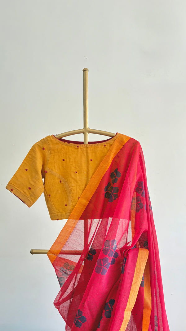 'UDGAM : Red' Mangalagiri Cotton Saree