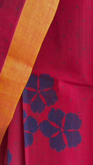 'UDGAM : Red' Mangalagiri Cotton Saree