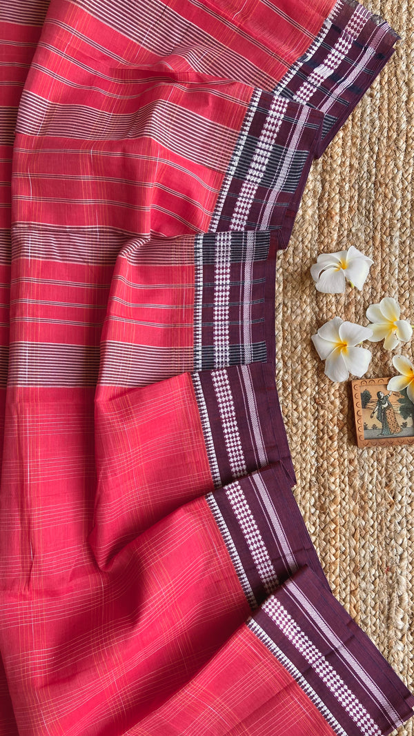'RAJATA' Handwoven Narayanpet Cotton Saree