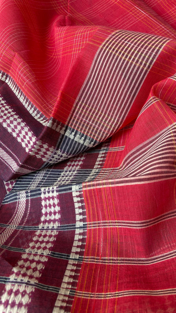 'RAJATA' Handwoven Narayanpet Cotton Saree