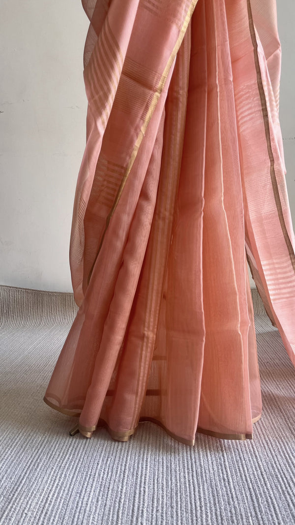 'VANAJYOTI' Handwoven Silk-Cotton Chanderi Saree