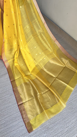 'JYOTIMAYA' Handwoven Silk-Cotton Chanderi Saree