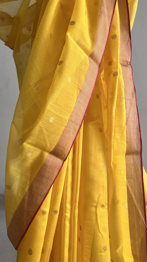 'JYOTIMAYA' Handwoven Silk-Cotton Chanderi Saree