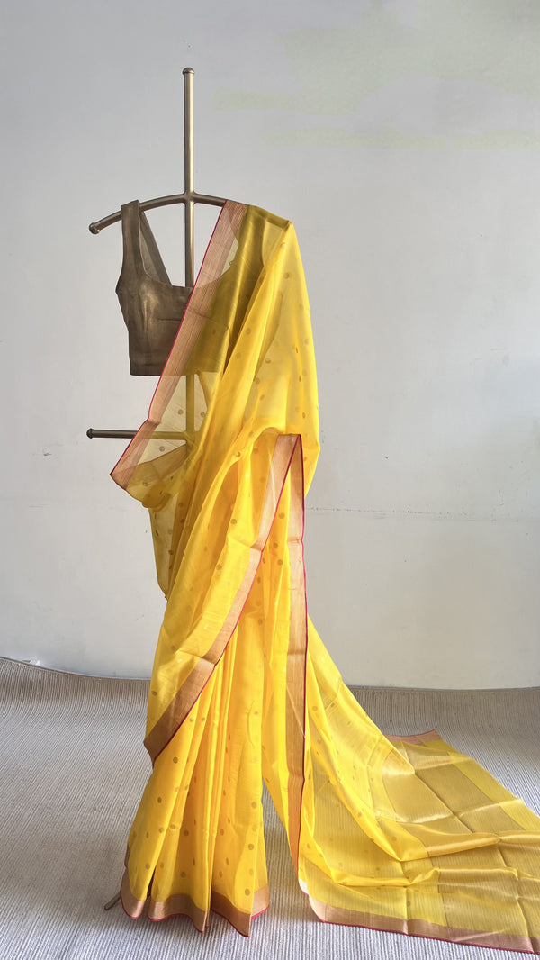 'JYOTIMAYA' Handwoven Silk-Cotton Chanderi Saree
