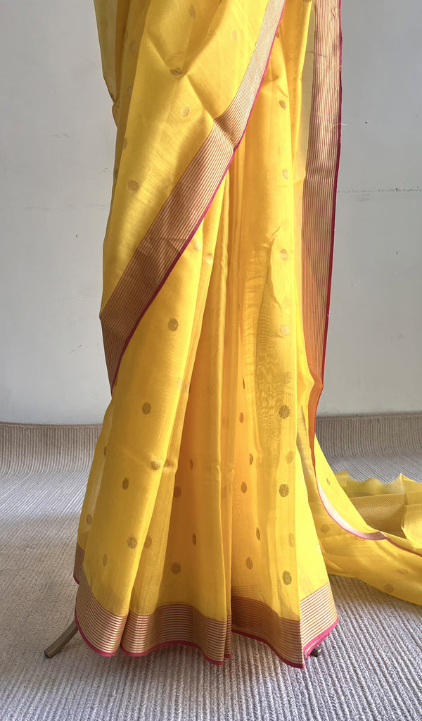 'JYOTIMAYA' Handwoven Silk-Cotton Chanderi Saree