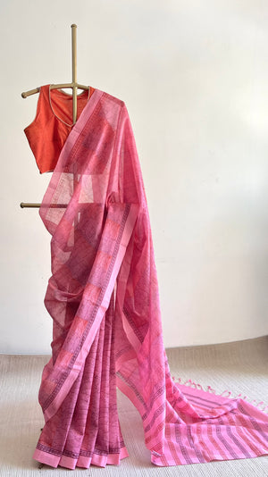 'KRAMA : Pink' Mangalagiri Cotton Saree