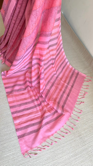 'KRAMA : Pink' Mangalagiri Cotton Saree