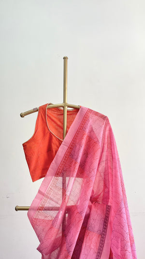 'KRAMA : Pink' Mangalagiri Cotton Saree