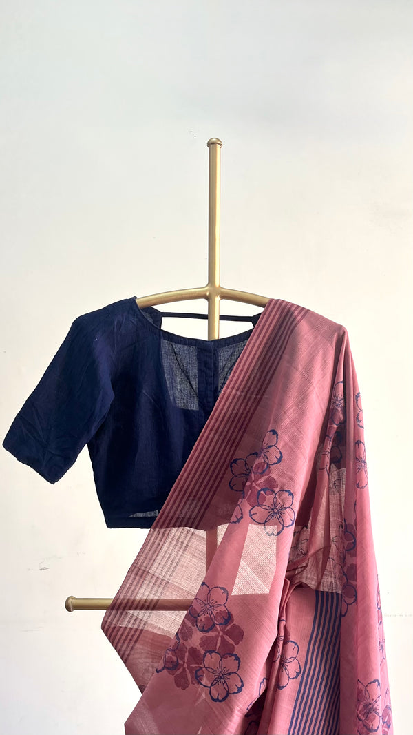 'MADHURI : Mauve' Mangalagiri Cotton Saree