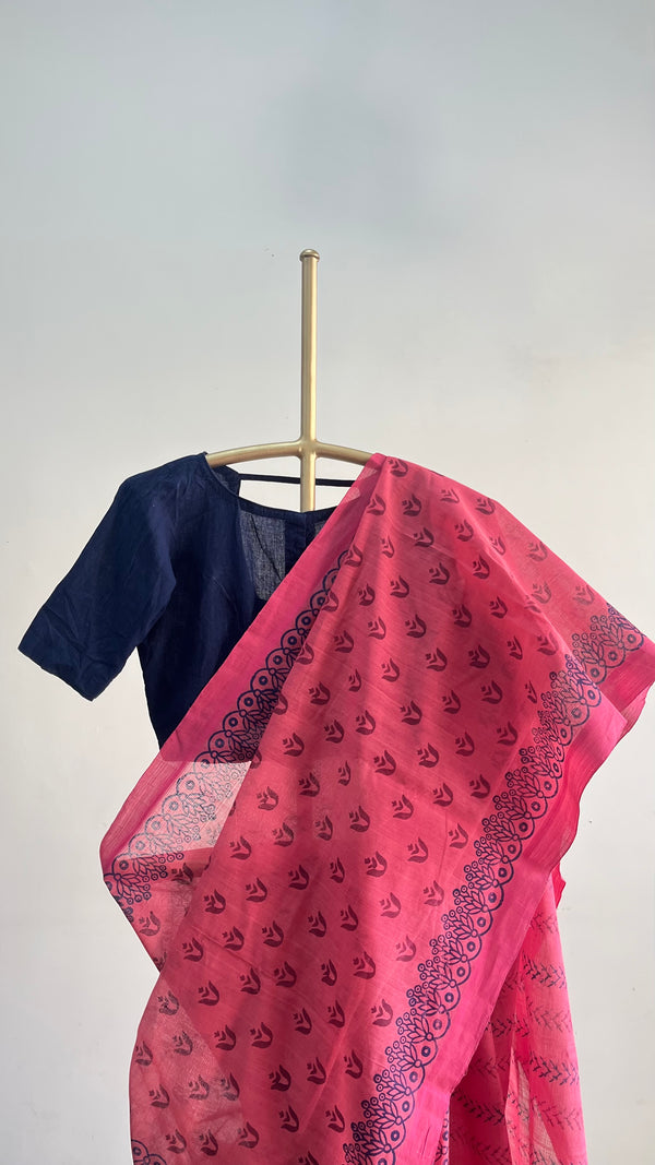 'TULA : Pink' Mangalagiri Cotton Saree
