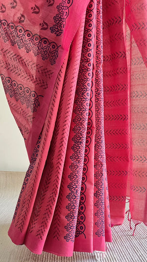 'TULA : Pink' Mangalagiri Cotton Saree