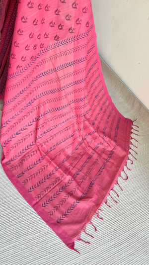 'TULA : Pink' Mangalagiri Cotton Saree