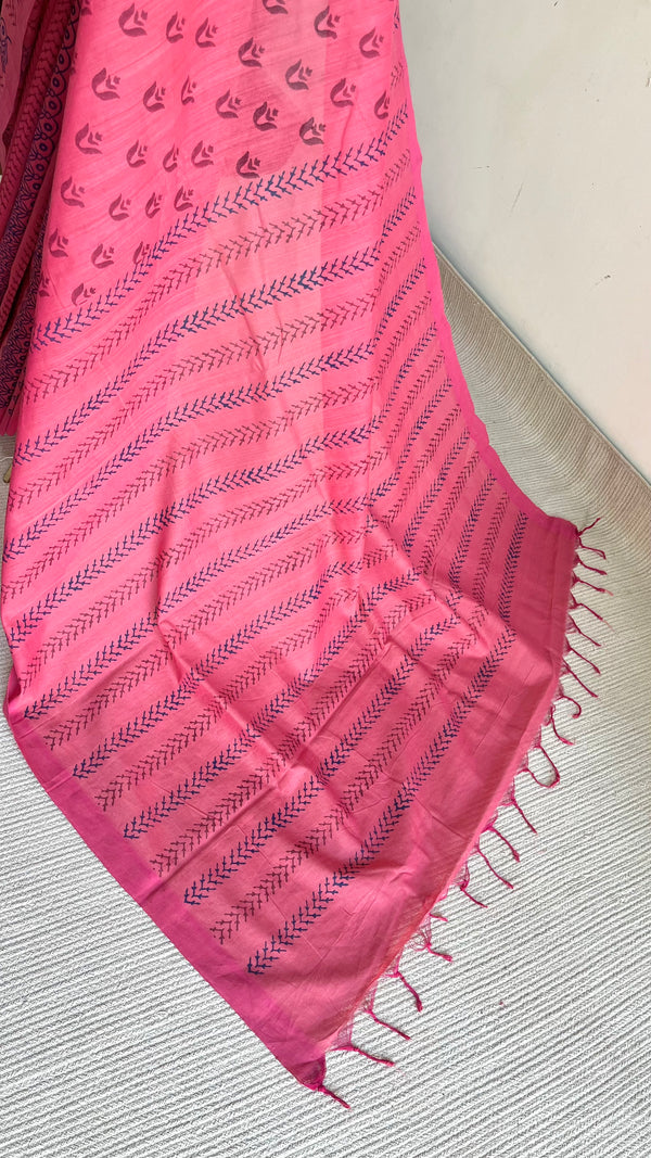 'TULA : Pink' Mangalagiri Cotton Saree