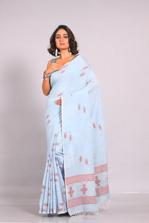 'BANDHAN - BLUE' Handwoven Bengal Jamdani