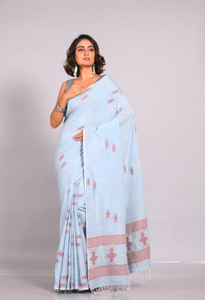 'BANDHAN - BLUE' Handwoven Bengal Jamdani
