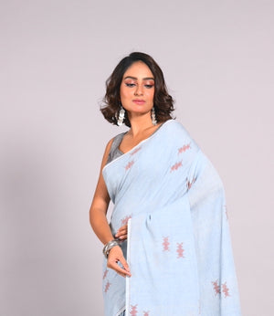 'BANDHAN - BLUE' Handwoven Bengal Jamdani