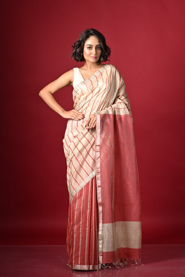 'AISHWARYA' Handwoven Silk Cotton Maheshwari