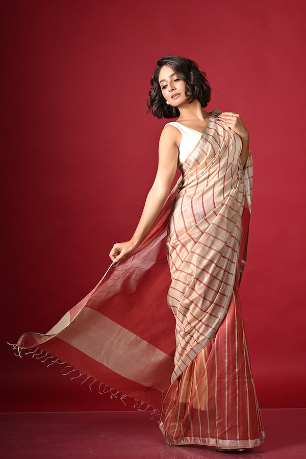 'AISHWARYA' Handwoven Silk Cotton Maheshwari