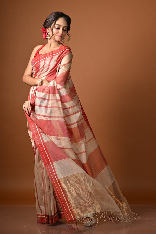 'SANKALP' Handwoven Silk Cotton Maheshwari