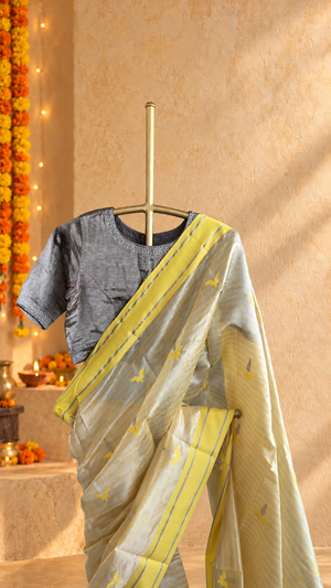 'METIS' Handwoven Silk Chanderi Saree