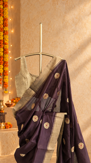 'ANTHEIA' Handwoven Silk Chanderi Saree