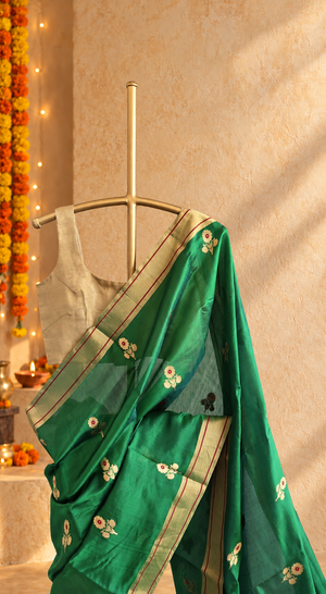 'THALIA' Handwoven Silk Chanderi Saree
