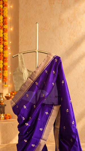 'CLIO' Handwoven Silk Chanderi Saree