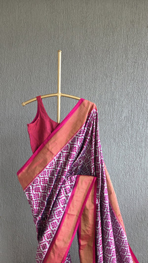 ‘SATMAL’ Handwoven Pochampally Ikat Silk Saree