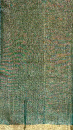'KIRITI STAMBH' Handwoven Silk-Cotton Chanderi Saree