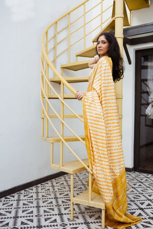 Hoo Nodi | PARIJATA: Yellow Silk Saree