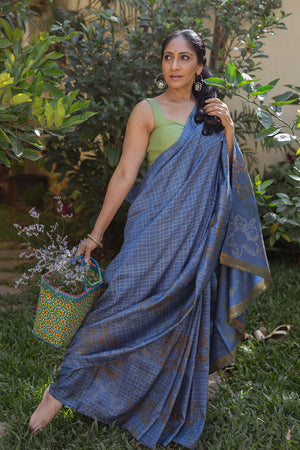 Hoo Nodi | SEVANTHI: Bluepea Silk Saree