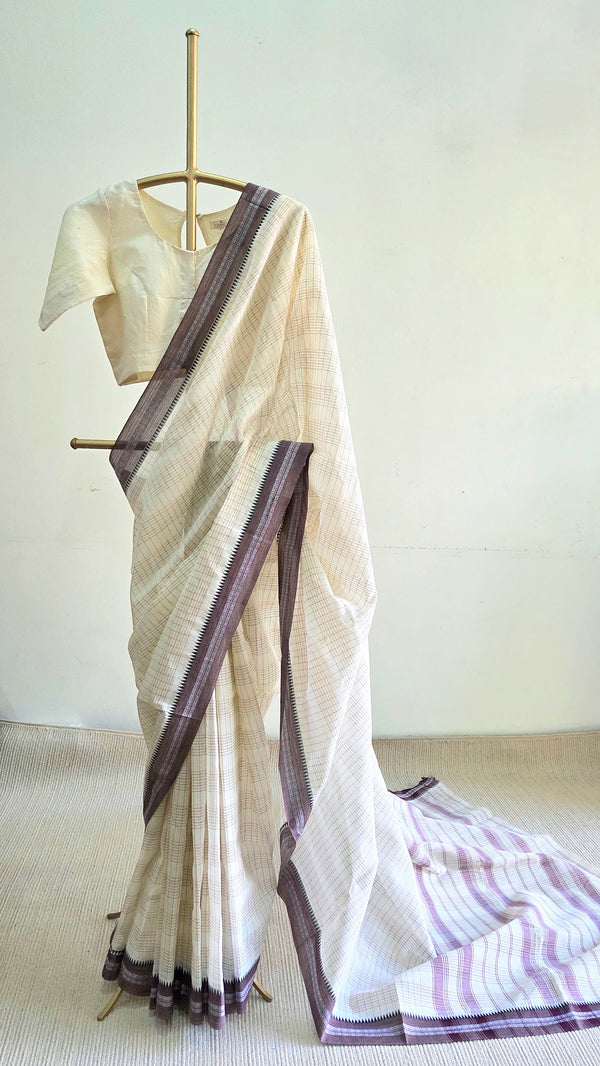 'MALLE' Handwoven Narayanpet Cotton Saree
