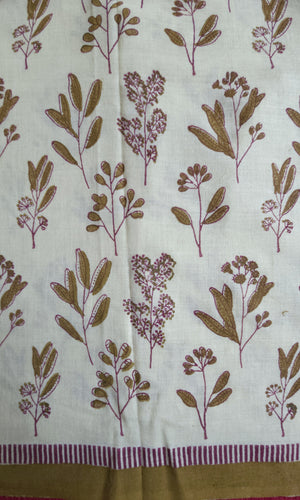'BLOOMS: Meadow' Handwoven & Handblock Printed Cotton