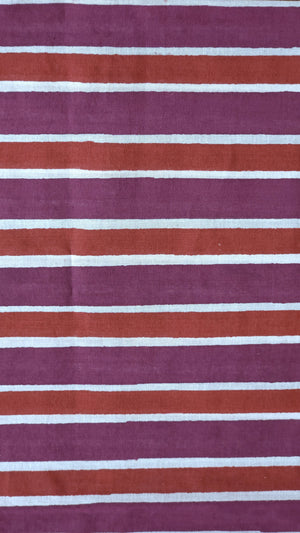 'VINES: Blush' Handwoven & Handblock Printed Cotton