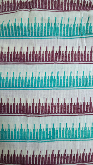 'FOLIAGE: Zephyr' Handwoven & Handblock Printed Cotton