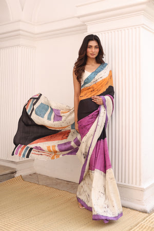 'SOTTSASS' Hand-painted Batik on Handwoven Mulberry Silk