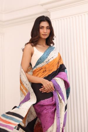 'SOTTSASS' Hand-painted Batik on Handwoven Mulberry Silk